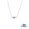 Collier Argent 925 Pierre Gemmes : Calcédoine - Amethyste