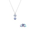 Collier Argent 925 Pierre Gemmes : Calcédoine Bleue Dentelle