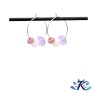 Boucles d' Oreilles Créoles Perles Verre Filé - Violet - Rose