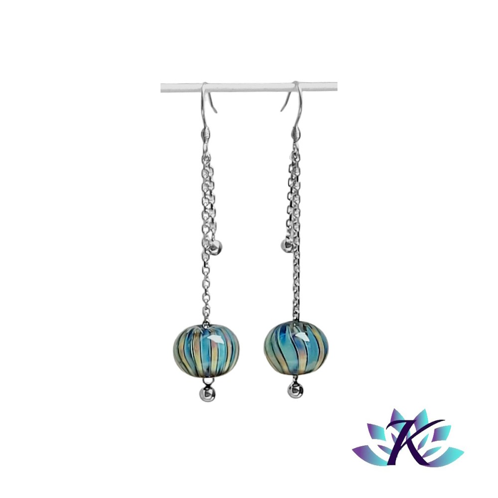 Boucles D'Oreilles Clous Perles Verre Filé Murano - Multi-couleurs