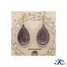 Boucles D'Oreilles Crochets Goutte en Bois Peint - Tons Violets