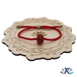 Bracelet Ajustable Perle Verre Filé Murano Rouge