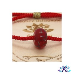 Bracelet Ajustable Perle Verre Filé Murano Rouge