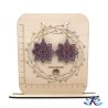 Boucles D'Oreilles Crochets Fleur en Bois Peint