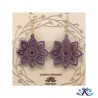 Boucles D'Oreilles Crochets Fleur en Bois Peint