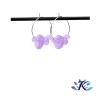 Boucles d' Oreilles Créoles Perles Verre Filé - Violet