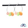 Boucles d' Oreilles Créoles Perles Verre Filé - Orange Vert Rose