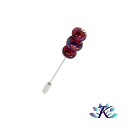 Fibule Broche Perles Verre Filé Murano - Rose Bleu