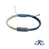 Bracelet Ajustable Macramé Tube 21x8mm Tissage Perles Miyuki Dégradé Bleu Jaune