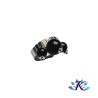 Bague Ajustable Acier Perles Pierres Gemmes : Onyx Noir