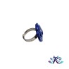 Bague Fleur Bleue en Verre 22mm Millefiori Fleur