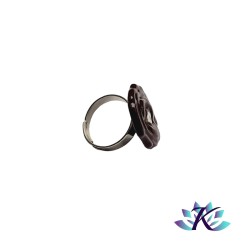 Bague Fleur Marron en Verre 22mm Millefiori Fleur