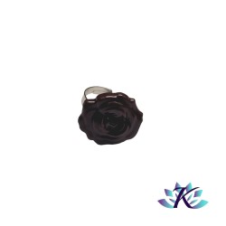 Bague Fleur Marron en Verre 22mm