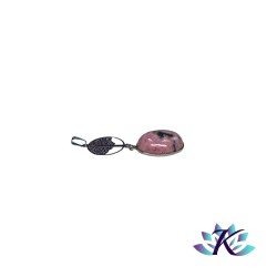 Pendentif Acier Inox Arbre de Vie Pierre Gemme : Rhodonite