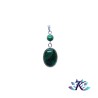 Pendentif Argent 925 Perles Pierres Gemmes : Malachite