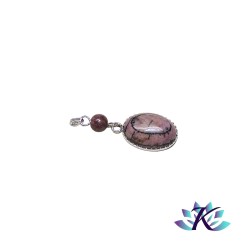 Pendentif Argent 925 Perles Pierres Gemmes : Rhodonite