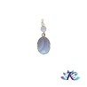 Pendentif Argent 925 Perles Pierres Gemmes : Calcédoine Bleue Dentelle