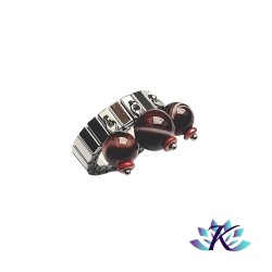 Bague Ajustable Acier Perles Pierres Gemmes : Sardonyx Rouge