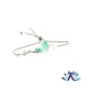 Bracelet Perles Verre Filé Murano Tons Verts Blanc